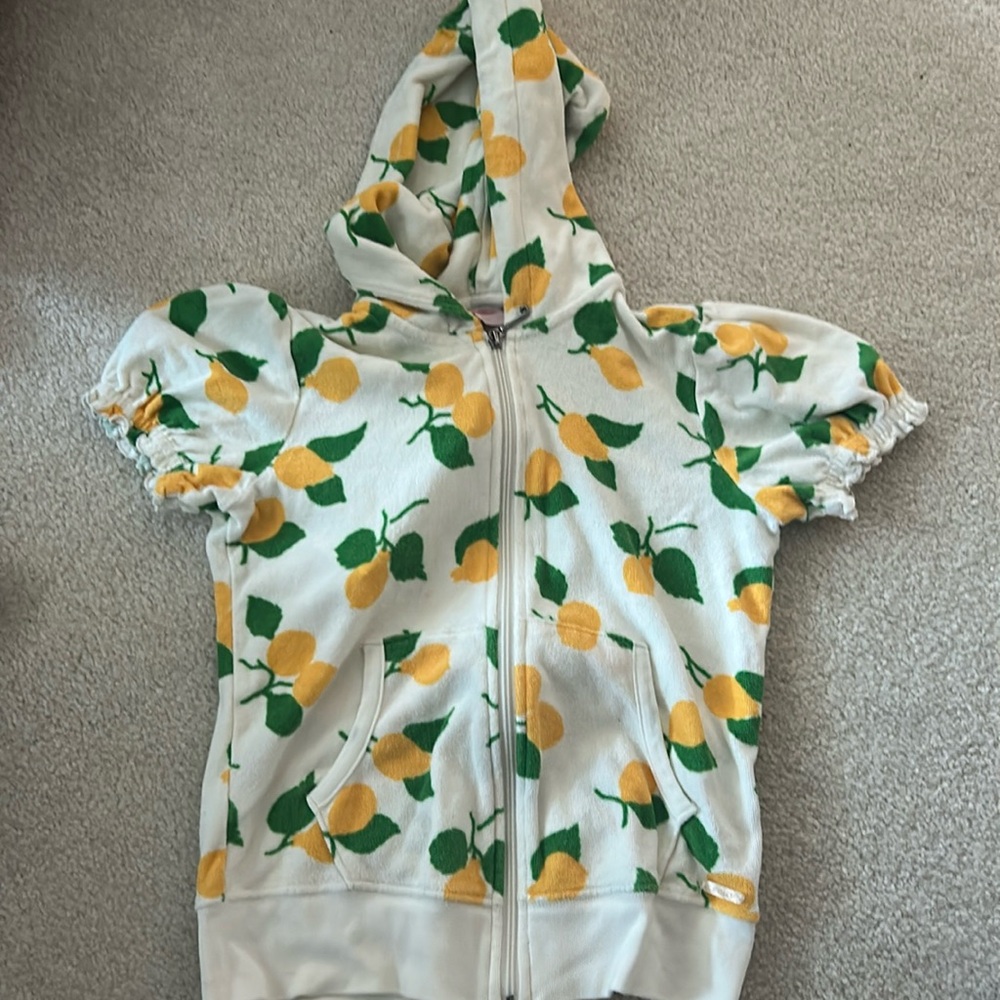 Juicy 10 girls terry top lemon rare hooded beach/dress it up